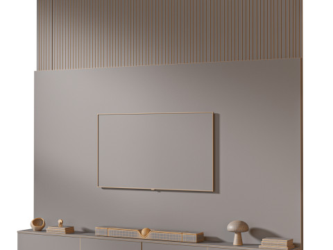 TV wall set 10 3D 模型