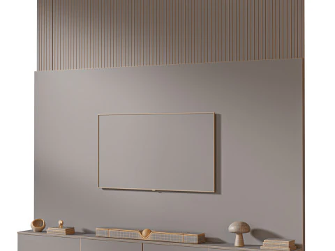 TV wall set 10 3D Model