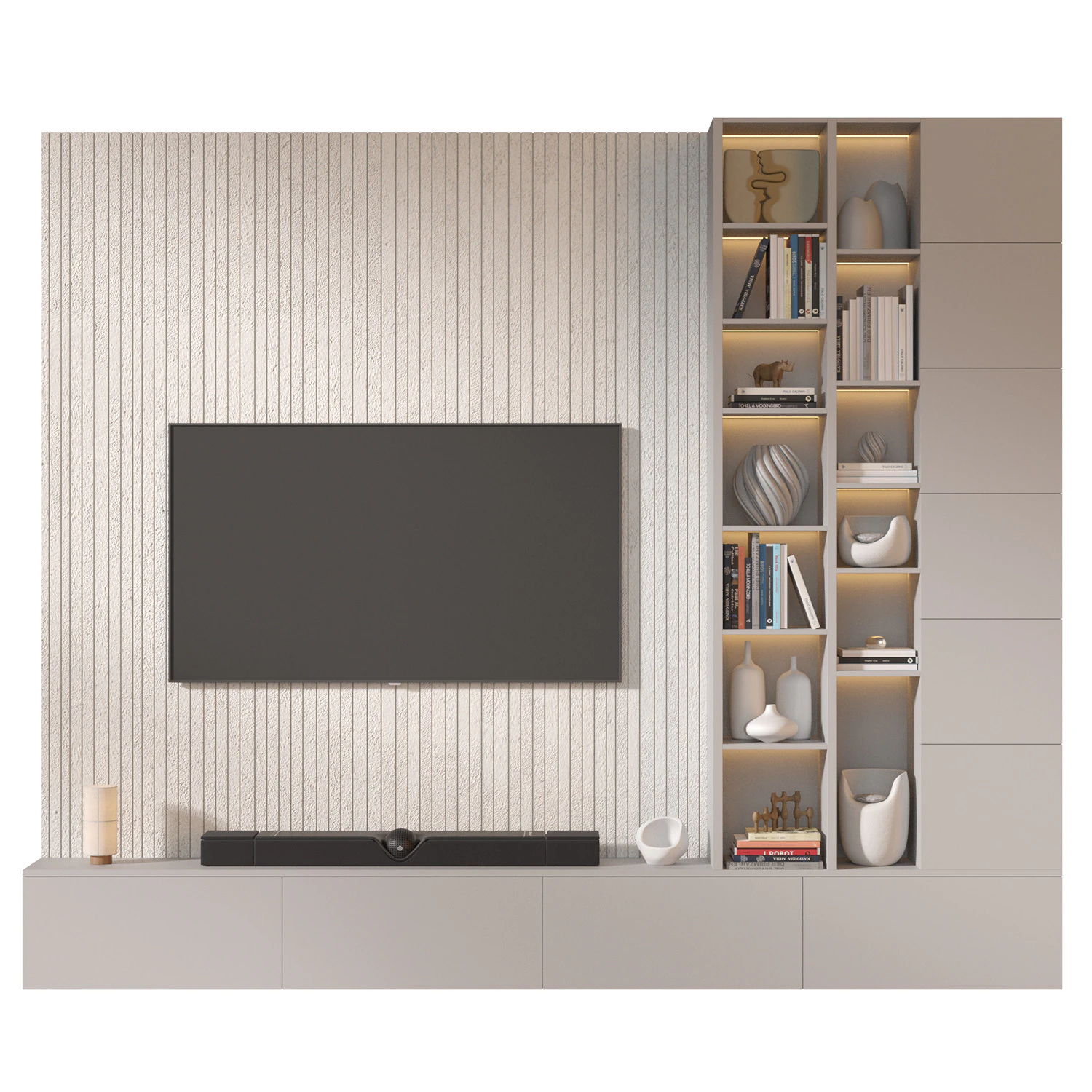 TV wall set 11 3D Model .c4d .max .obj .3ds .fbx .stl .blend 