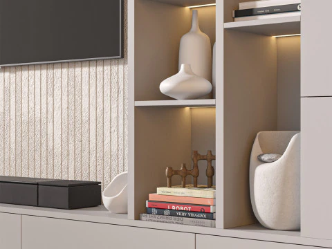 TV wall set 11 3D Model