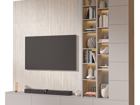 TV wall set 11 Modello 3D