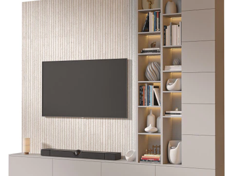 TV wall set 11 3D Model