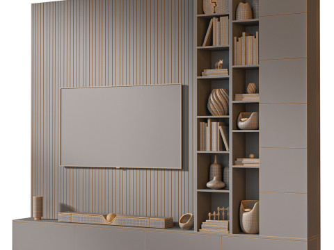 TV wall set 11 Modello 3D