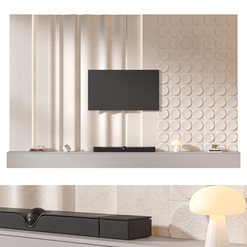 TV wall set 12 Modelo 3D .c4d .max .obj .3ds .fbx .stl .blend 