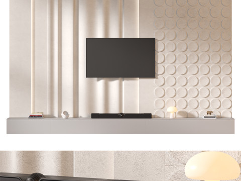 TV wall set 12 3D 模型
