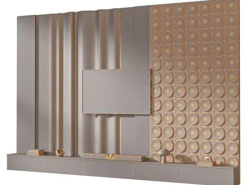 TV duvar seti 12 3D Model