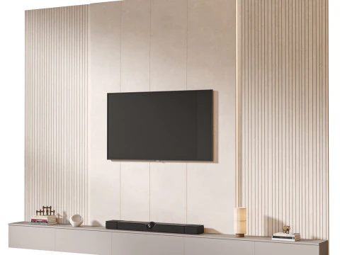 TV wall set 13 3D Model