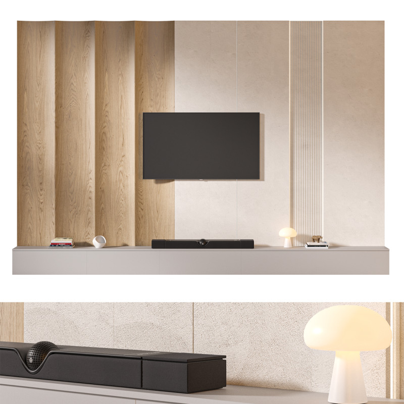TV wall set 14 3D Model .c4d .max .obj .3ds .fbx .stl .blend 