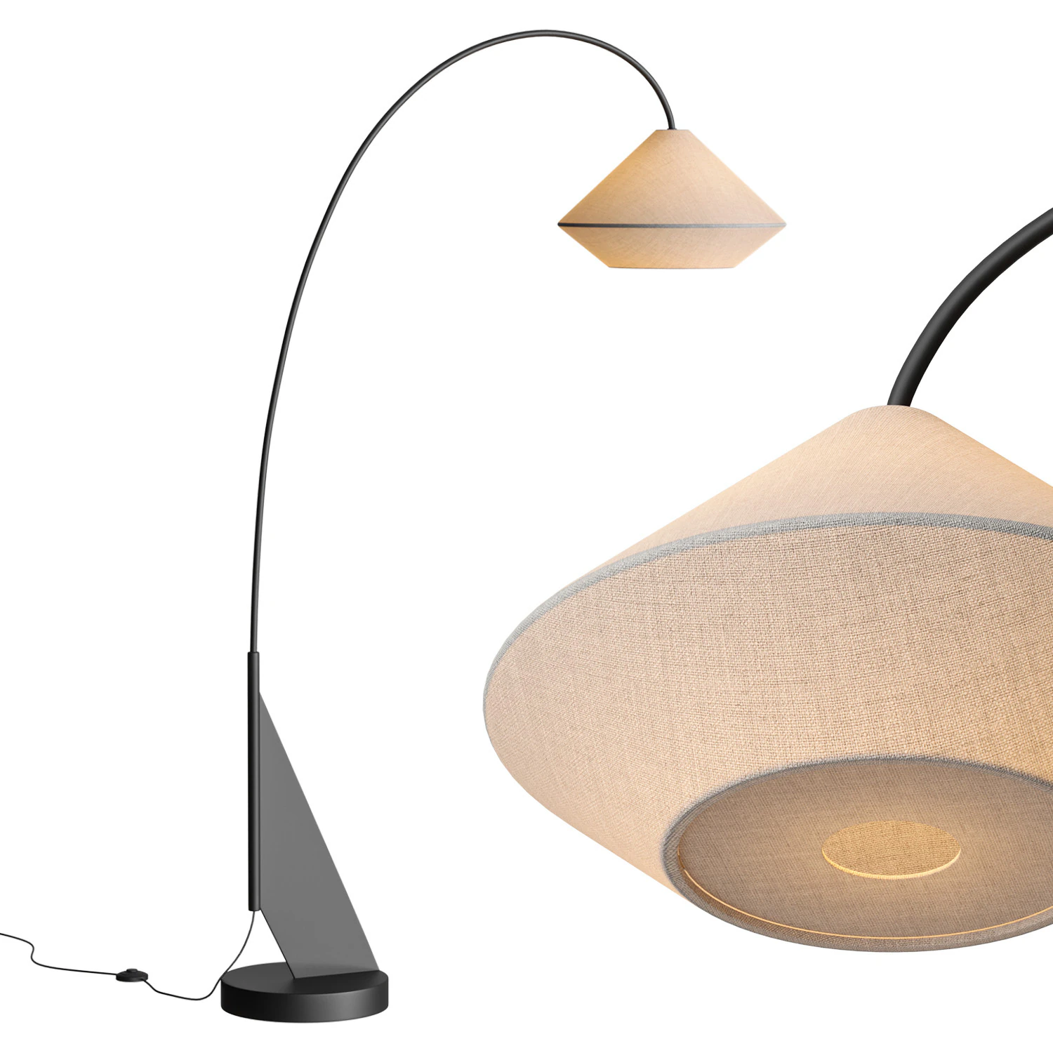 Avenir Dark Bronze Metal Arc Floor Lamp 3D Model .c4d .max .obj .3ds .fbx .stl .blend