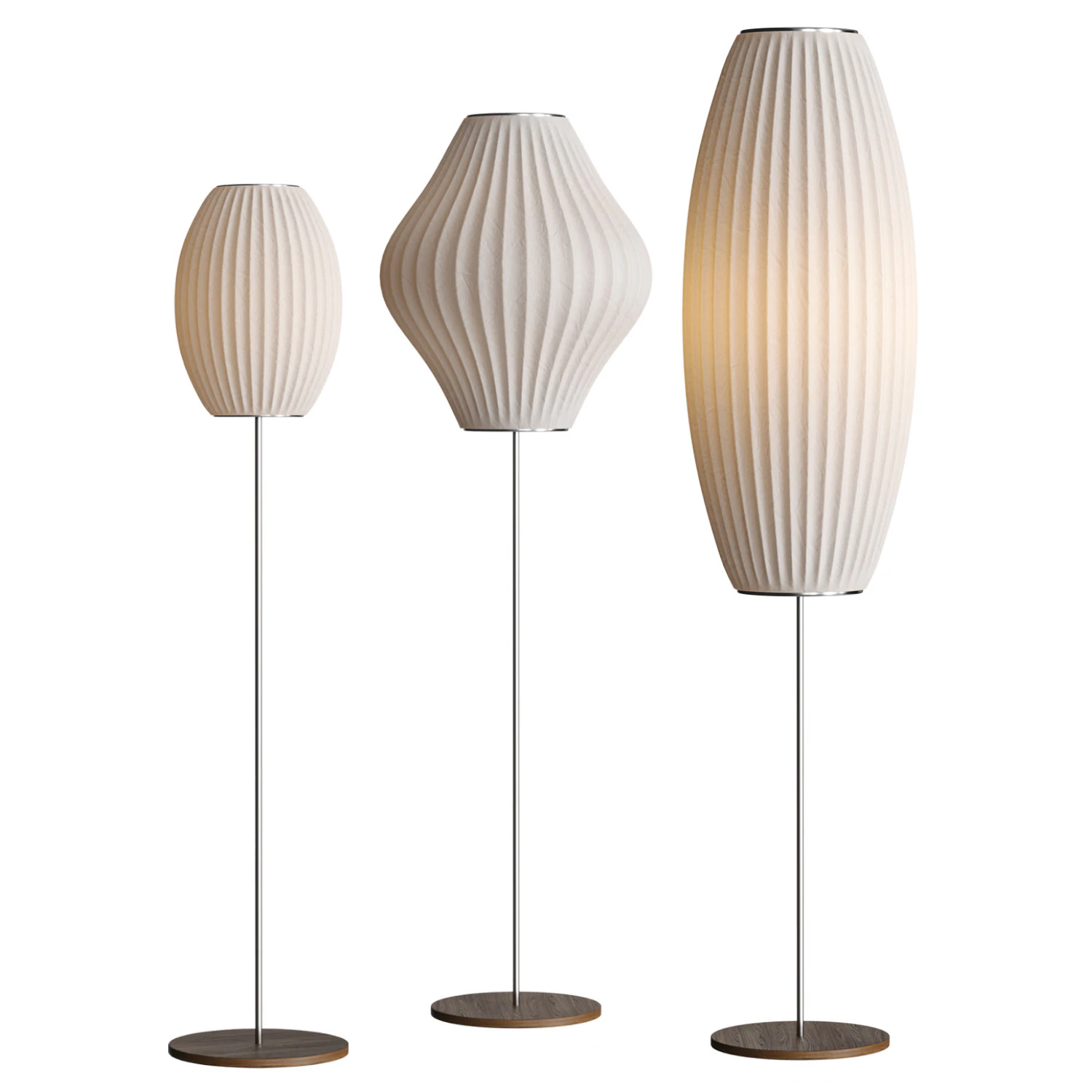 Bubble Lotus Floor Lamp Herman Miller Nelson Cigar 3D Model .c4d .max .obj .3ds .fbx .stl .blend 