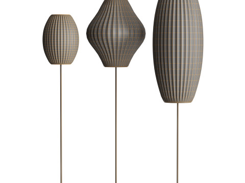 Bubble Lotus Floor Lamp Herman Miller Nelson Cigar 3Dモデル