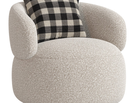 Eleonora Fauteuil MAEVE Crme 3D Model