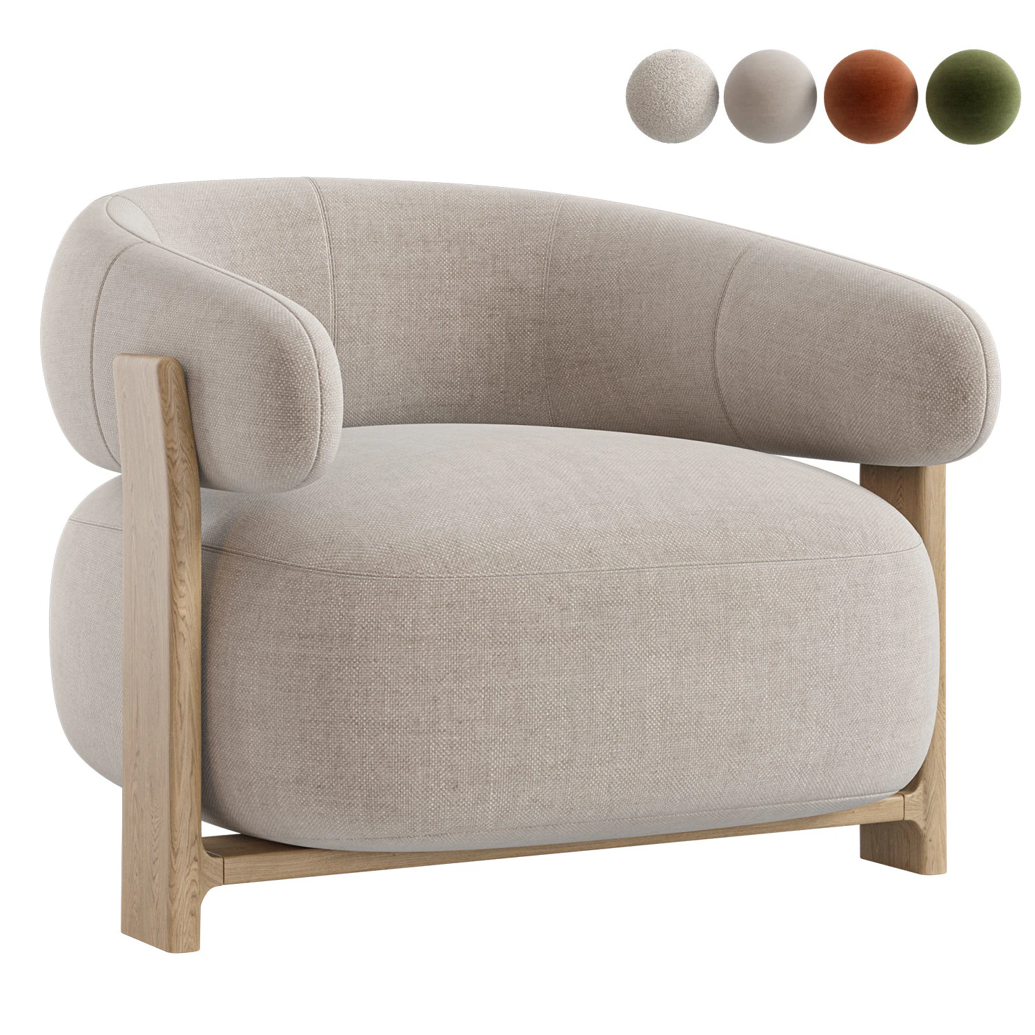 Kave Home Granite Armchair 3D Model .c4d .max .obj .3ds .fbx .stl .blend 