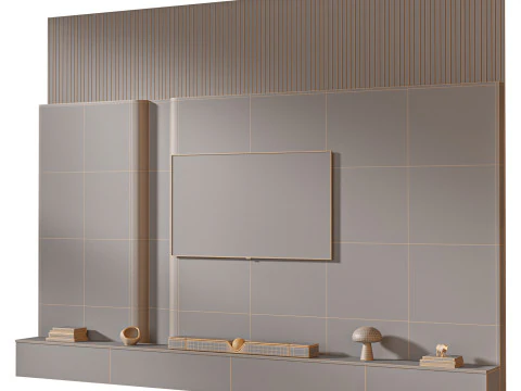 TV wall set 17 3D Model