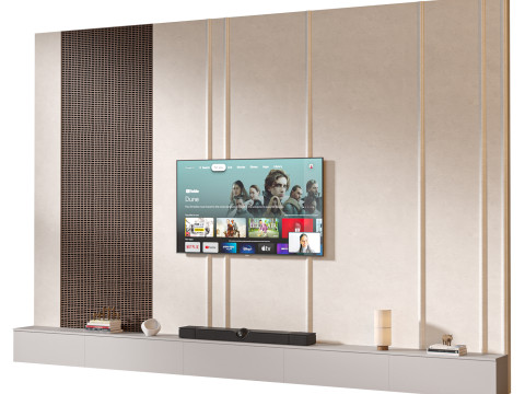 TV wall set 18 3Dモデル