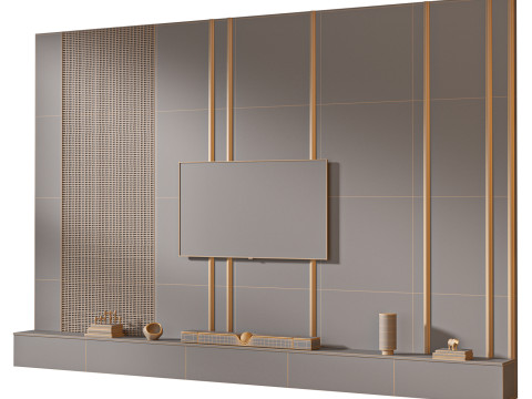 TV wall set 18 3Dモデル