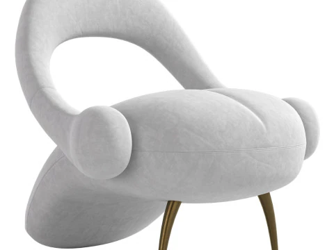 Italian Quilted Living Room Chair 3D Model