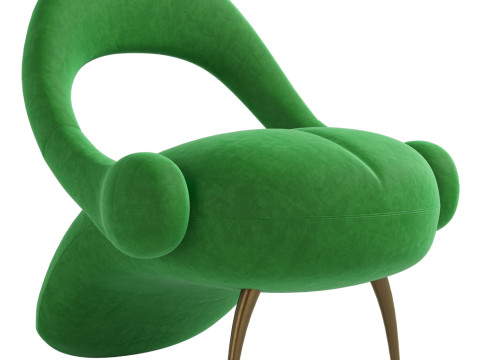Italian Quilted Living Room Chair 3D Модель