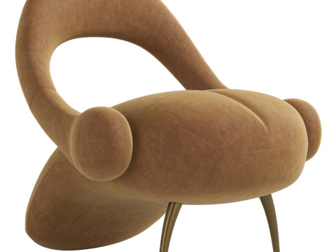Italian Quilted Living Room Chair 3D Модель