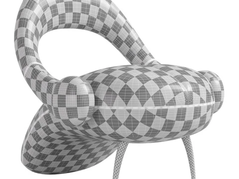 Italian Quilted Living Room Chair 3D Model