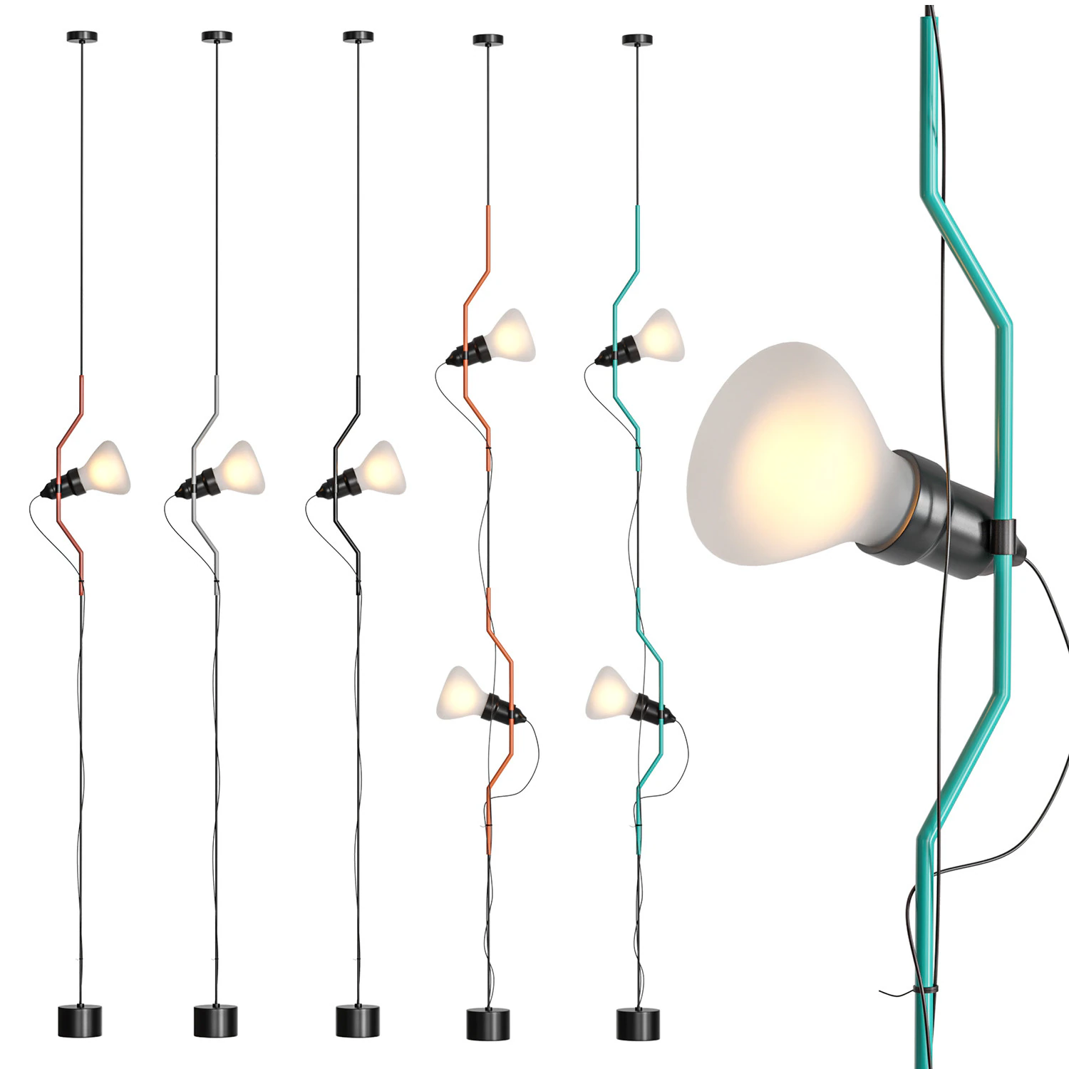 Parentesi Ceiling Lamp 3D Model .c4d .max .obj .3ds .fbx .stl .blend 