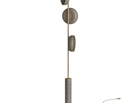 Glacier Crackle Glass Floor Lamp 3D Model