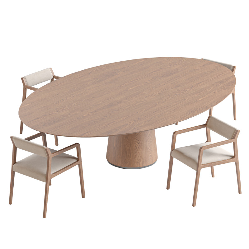 Dante Chair and MATERIC Table By Porro 3D Модель .c4d .max .obj .3ds .fbx .stl .blend