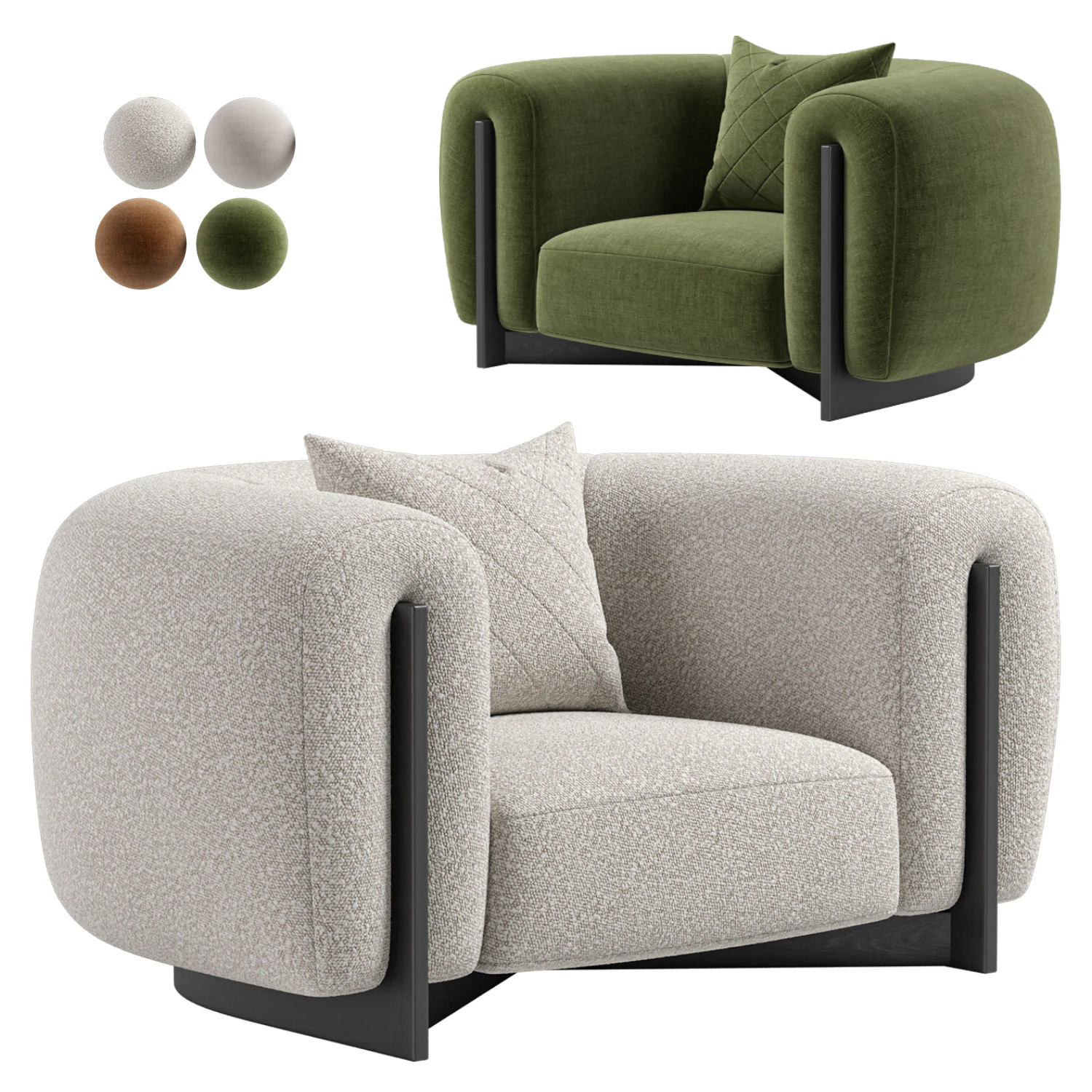 MINUIT ARMCHAIR BY STPHANE PARMENTIER 3D Model .c4d .max .obj .3ds .fbx .stl .blend 
