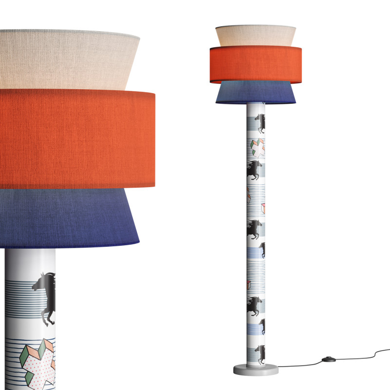 Striped Pony Floor Lamp 3D Model .c4d .max .obj .3ds .fbx .stl .blend 
