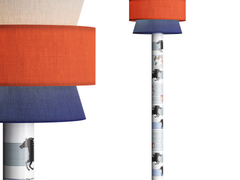 Striped Pony Floor Lamp Model 3D