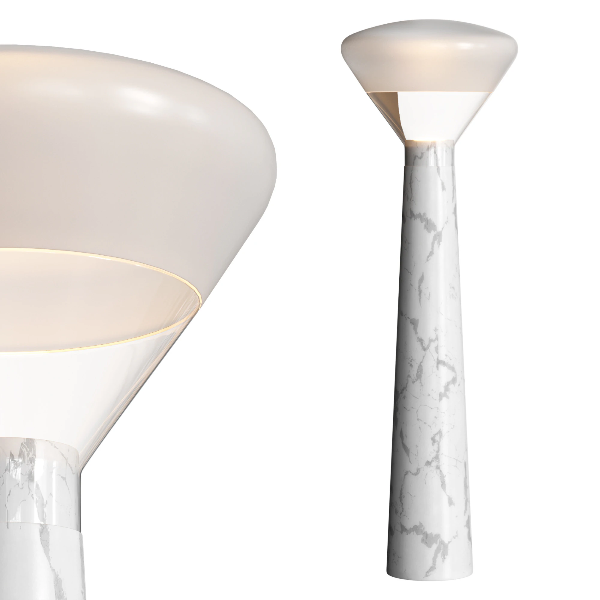 Bella Glass Floor Lamp 3D Model .c4d .max .obj .3ds .fbx .stl .blend