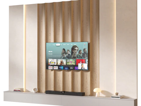 TV wall set 19 3D Model