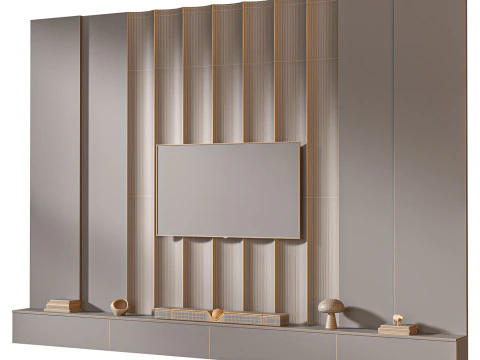 TV wall set 19 3D Model