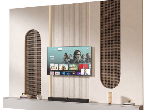 TV wall set 20 Modelo 3D