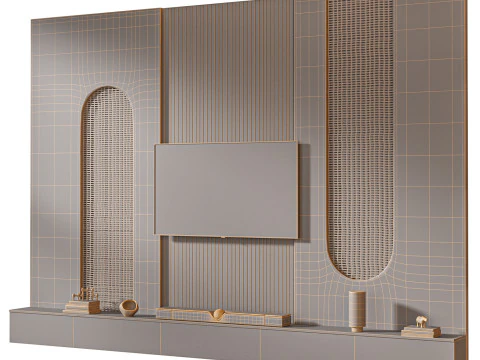 TV wall set 20 3D Model