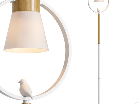 Cone Wood Floor Lamp Model 3D