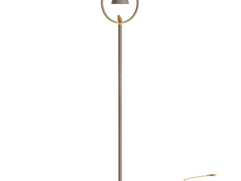 Cone Wood Floor Lamp 3D Модель