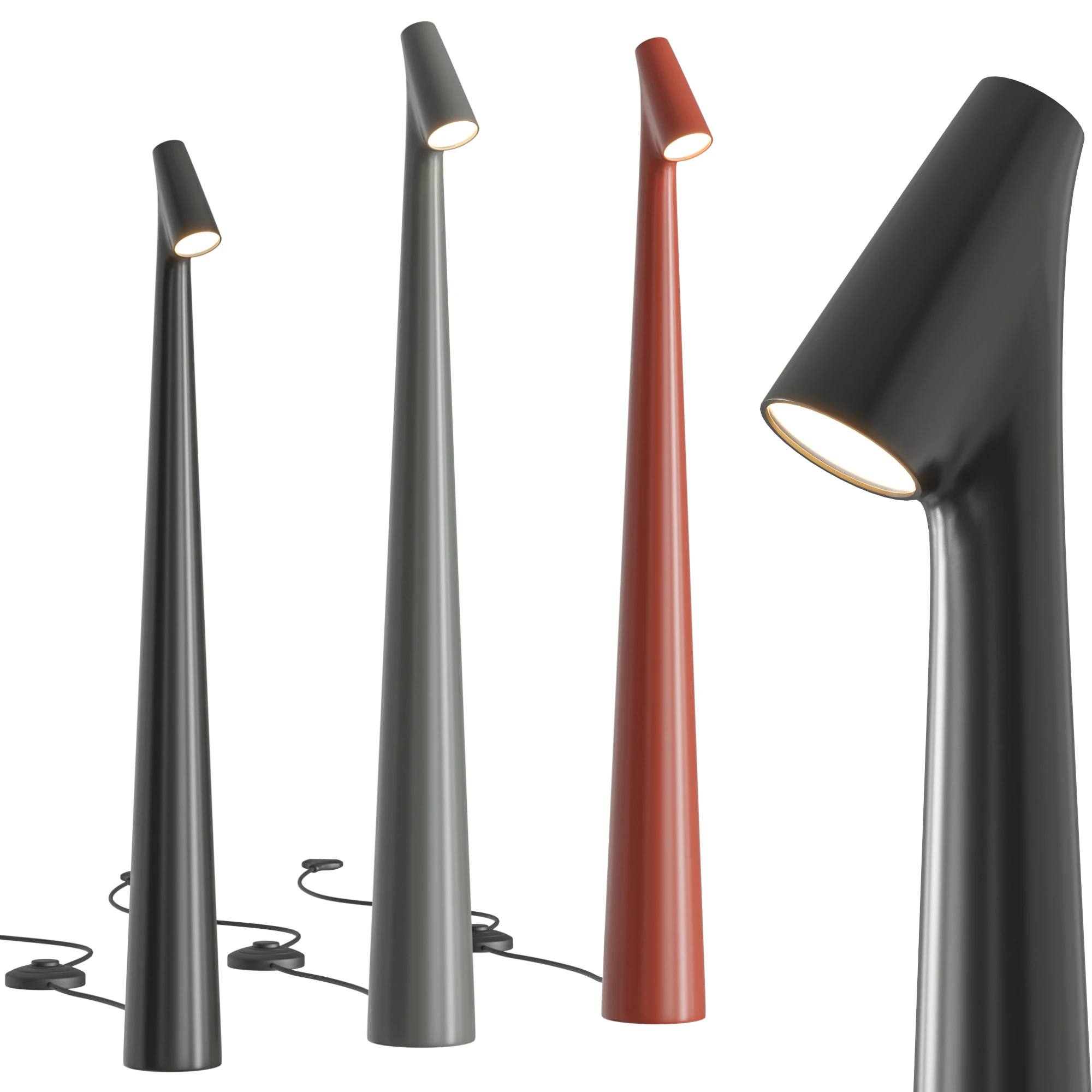 Africa Built-in Battery Table Lamp 3D Model .c4d .max .obj .3ds .fbx .stl .blend 