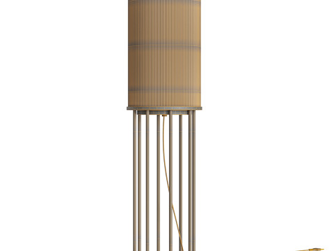 Line Glass Lantern Solar Floor Lamp 3Dモデル