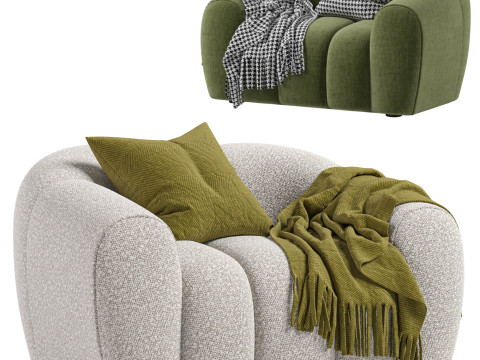 Armchair chenille Tylan By La Redoute 3Dモデル
