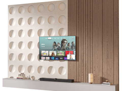 TV wall set 21 3Dモデル
