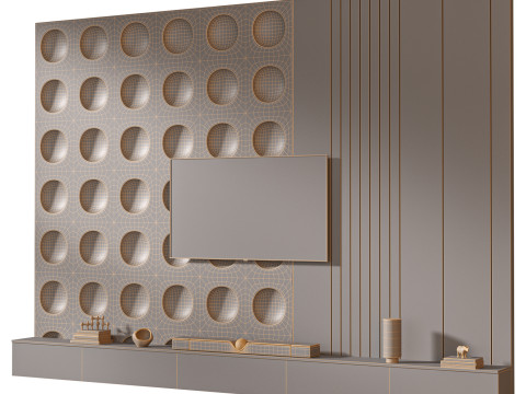 TV wall set 21 3Dモデル