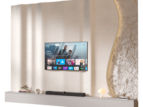 TV wall set 22 Model 3D
