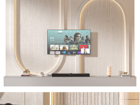 TV wall set 23 3Dモデル