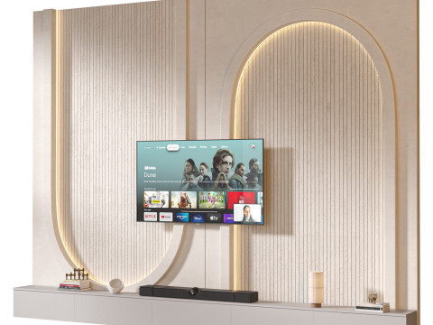 TV wall set 23 3Dモデル