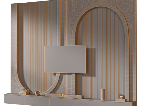 TV wall set 23 3Dモデル