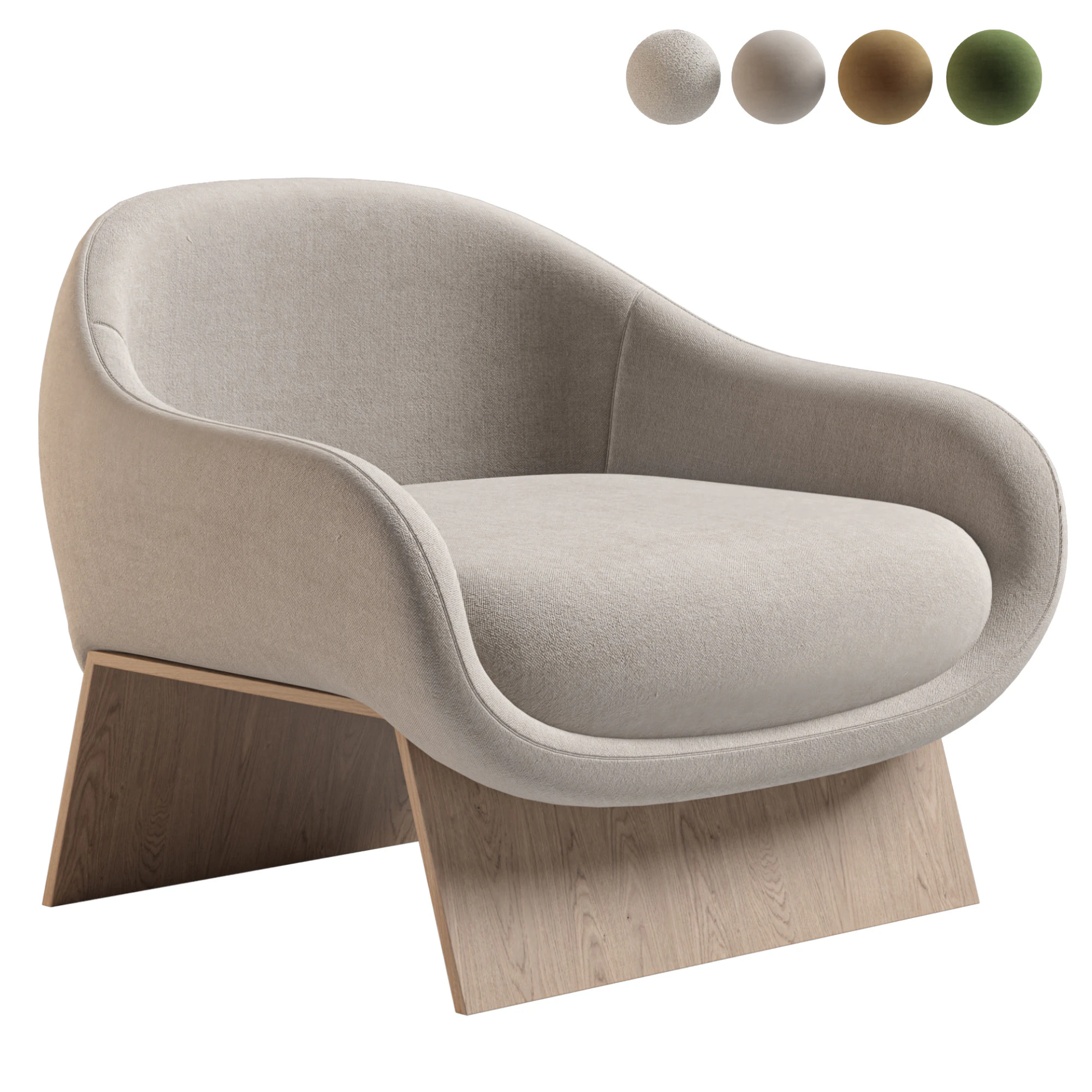 BOOLEAN ARMCHAIR by Bonaldo 3D Model .c4d .max .obj .3ds .fbx .stl .blend