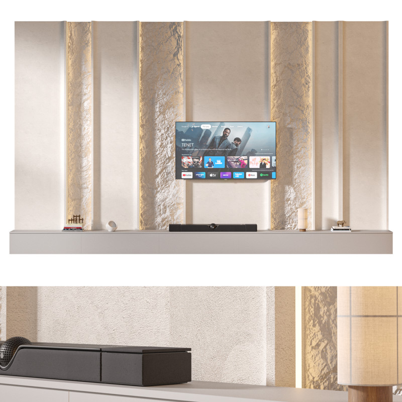 TV wall set 24 3D Model .c4d .max .obj .3ds .fbx .stl .blend 