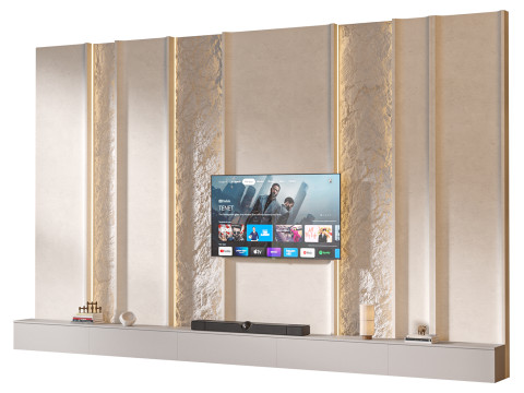 TV wall set 24 3D Model