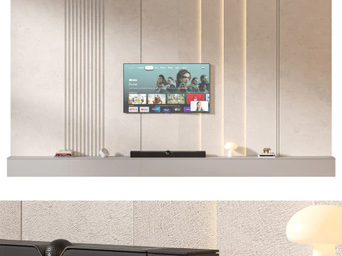 TV wall set 25 3D Model
